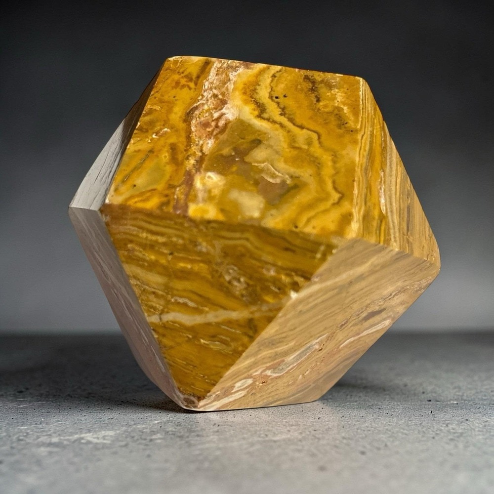 Marble‎ Onyx Stone Paperweight Multi-Colored Geometric Layered Natural Decor